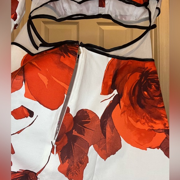 Autumn Adeigbo Gisele Red White Floral Cutout Dress NWT $625 - Picture 7 of 14
